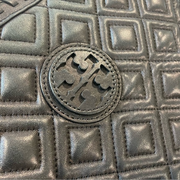 Tory Burch Diamond Quilted Black Slouchy Tote Bag - Picture 3 of 16